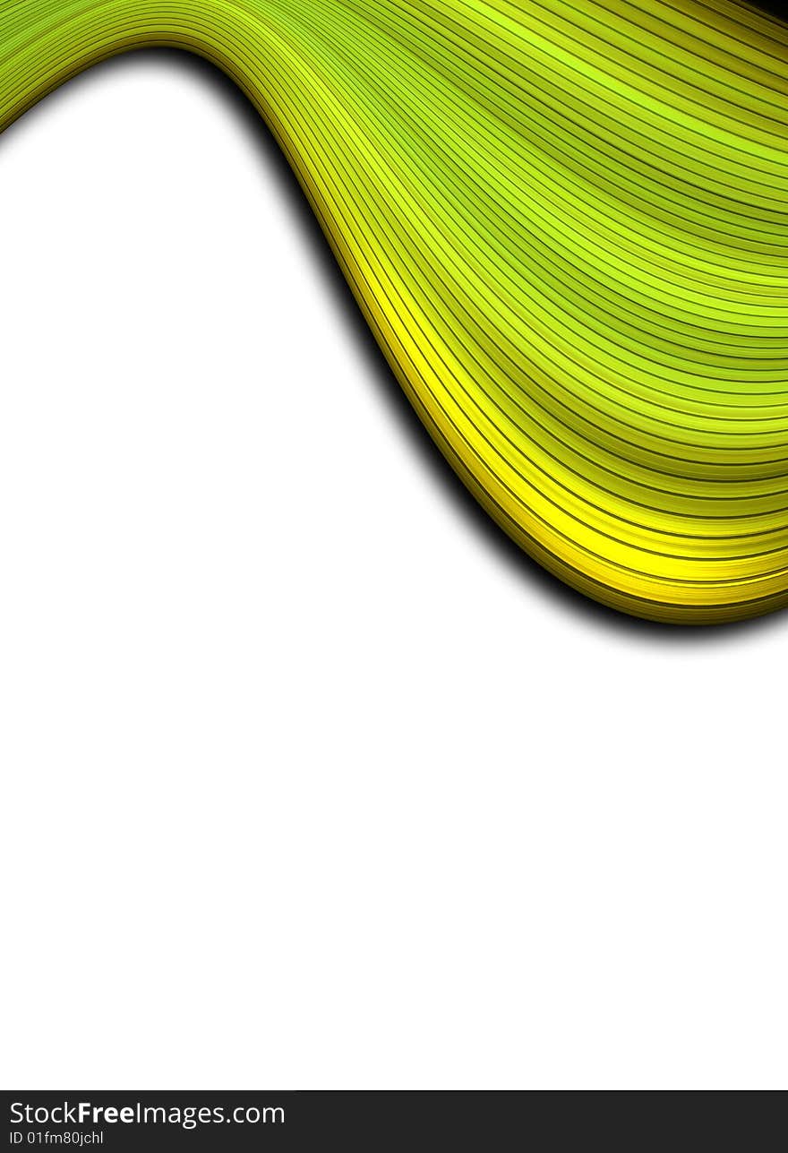 Green wave on white background. Abstract illustration