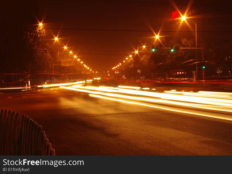 Asia, China, Beijing Haidian District, Night View. Asia, China, Beijing Haidian District, Night View