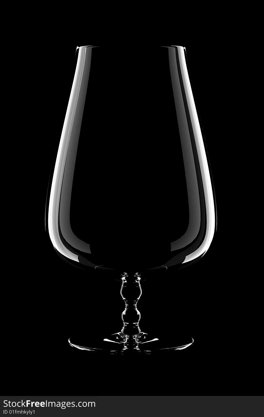 Wine glass on a black background. Wine glass on a black background