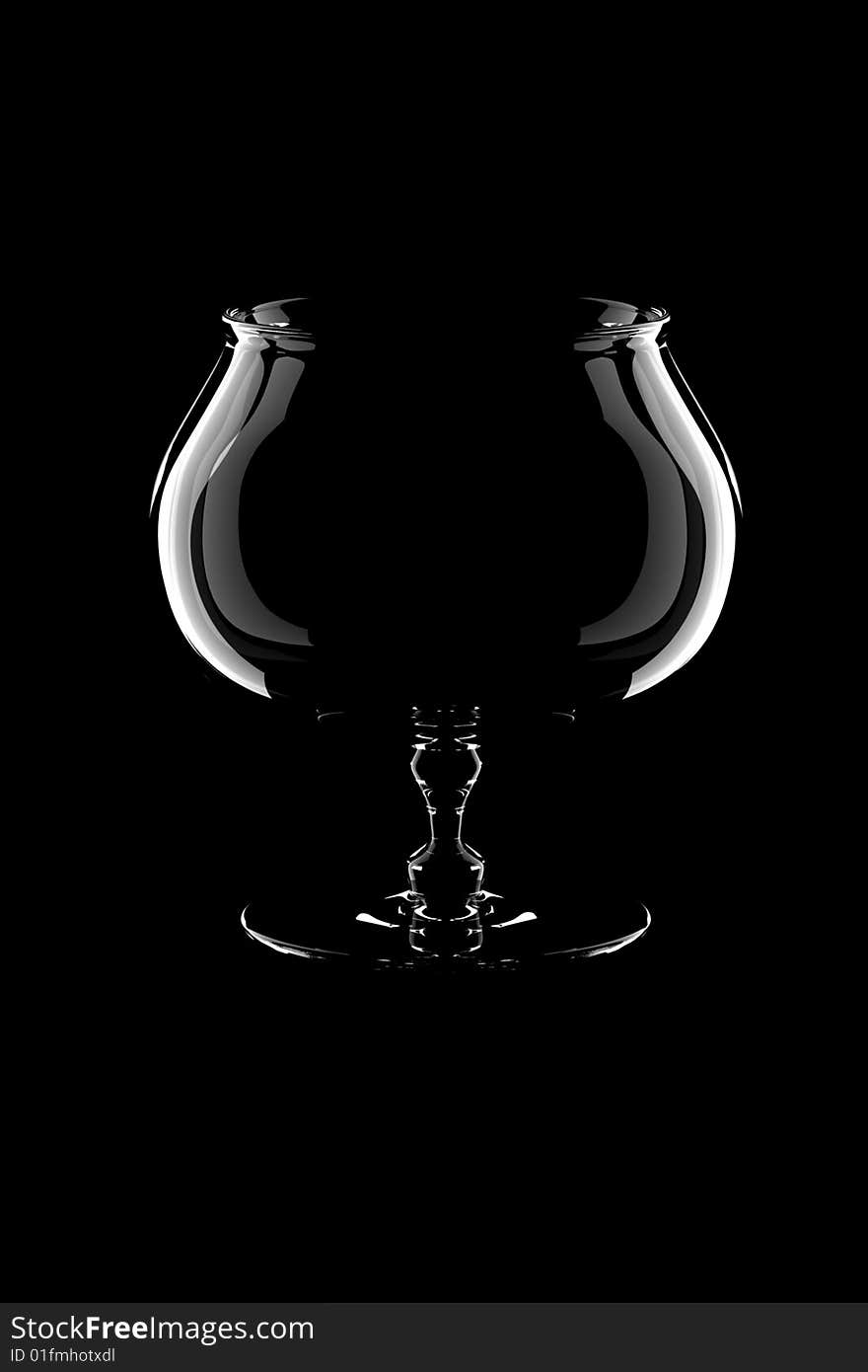 Wine glass on a black background. Wine glass on a black background