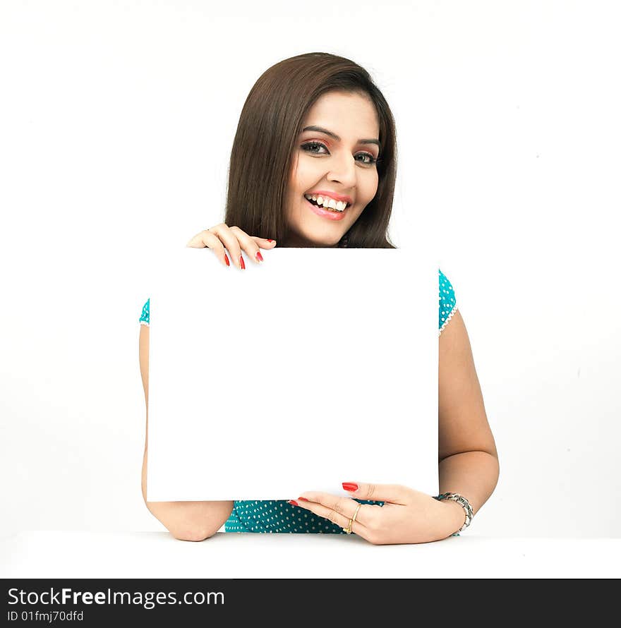 Woman With A Blank White Placard