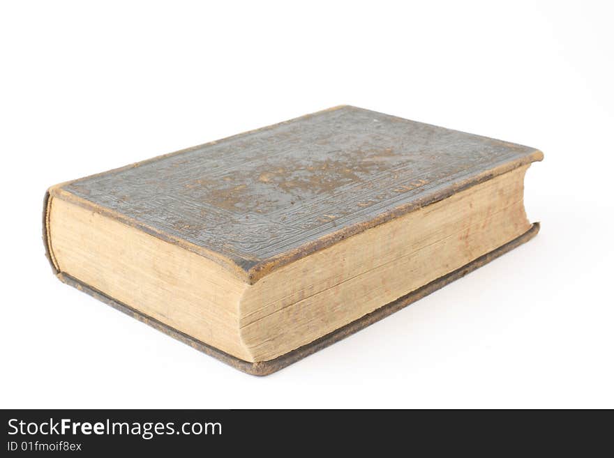 Big old book on white background