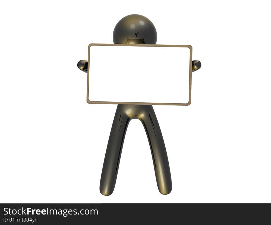 friend icon figure holding blank memo board