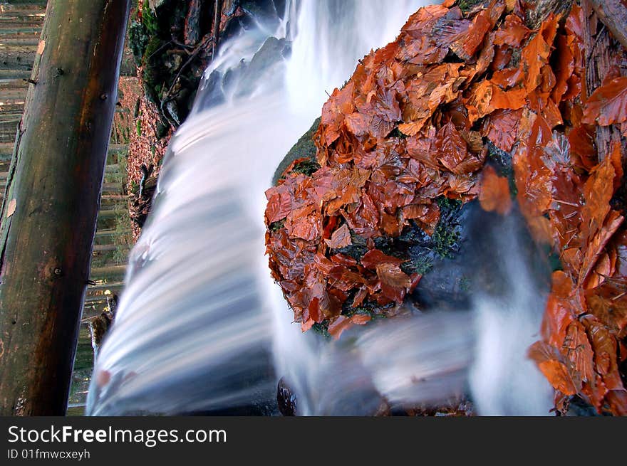 Mountain brook in the autumn landscape. Mountain brook in the autumn landscape