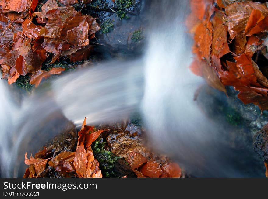 Mountain brook in the autumn landscape. Mountain brook in the autumn landscape