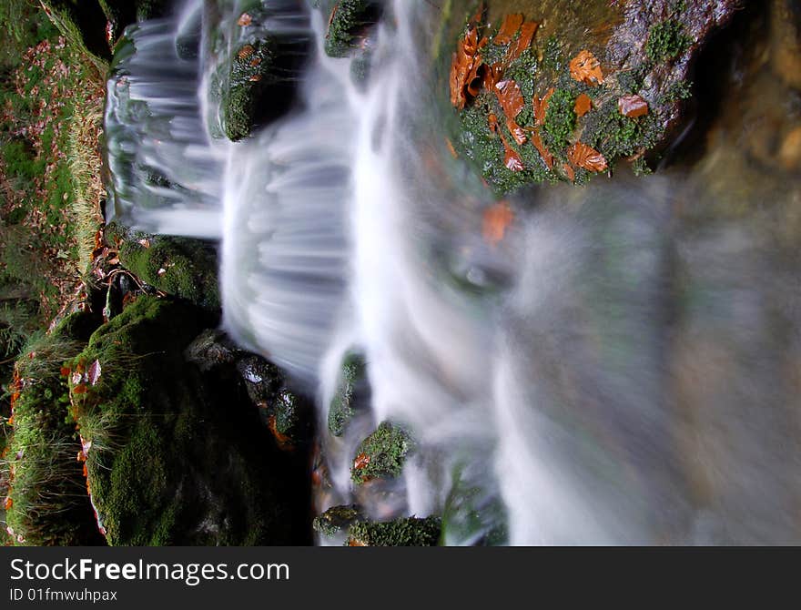 Autumn waterfall in bohemia