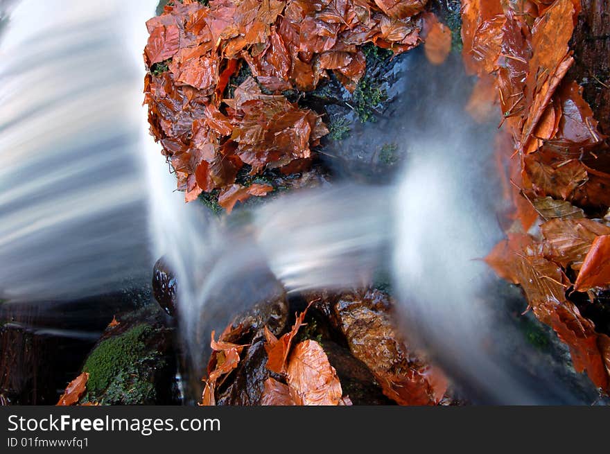 Autumn waterfall in bohemia