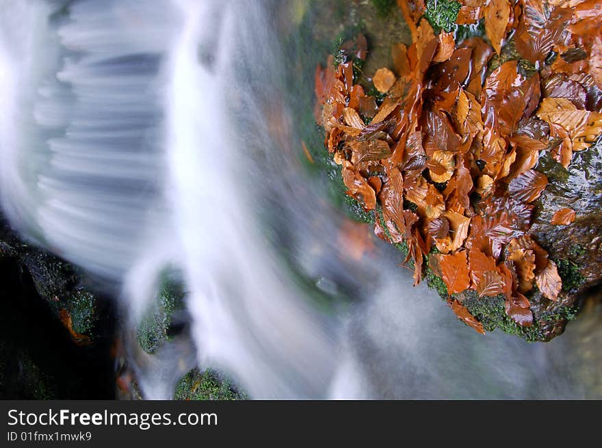 Autumn waterfall in bohemia