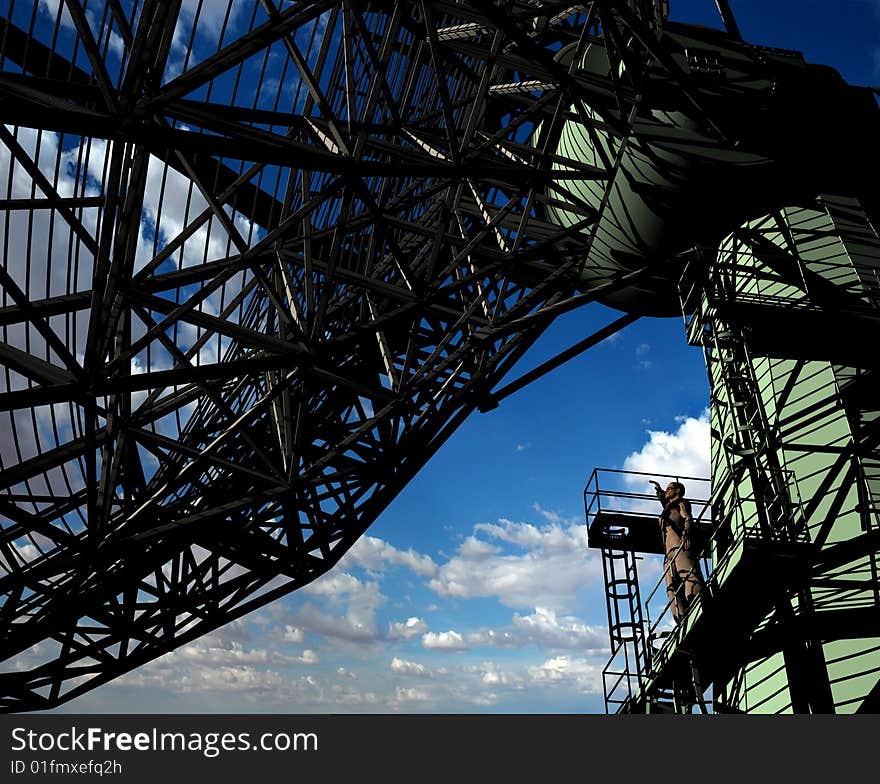 Radar on a background of the sky