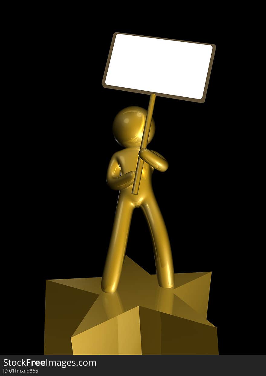 icon figure with blank message board