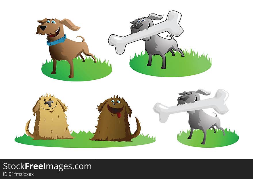 Vector Funny Dogs