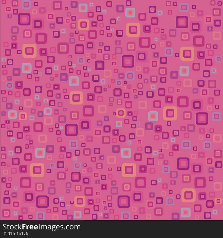 Pink retro background with squares