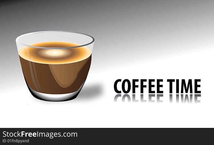 3D Coffee Cup With Coffee Time Message