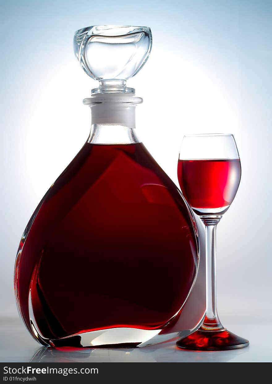 Decanter filled with liquor