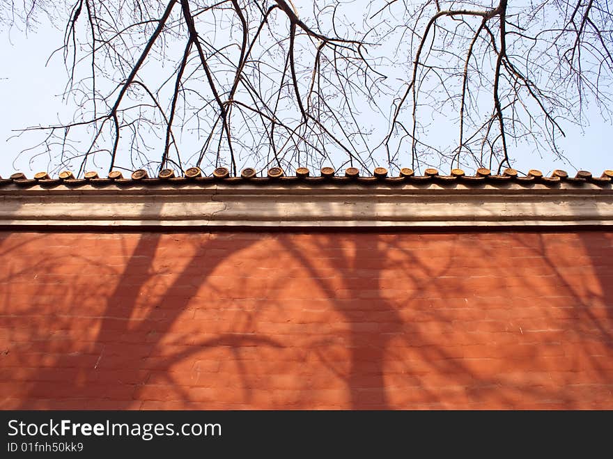 Red protection wall of beijing forbidden city. Red protection wall of beijing forbidden city