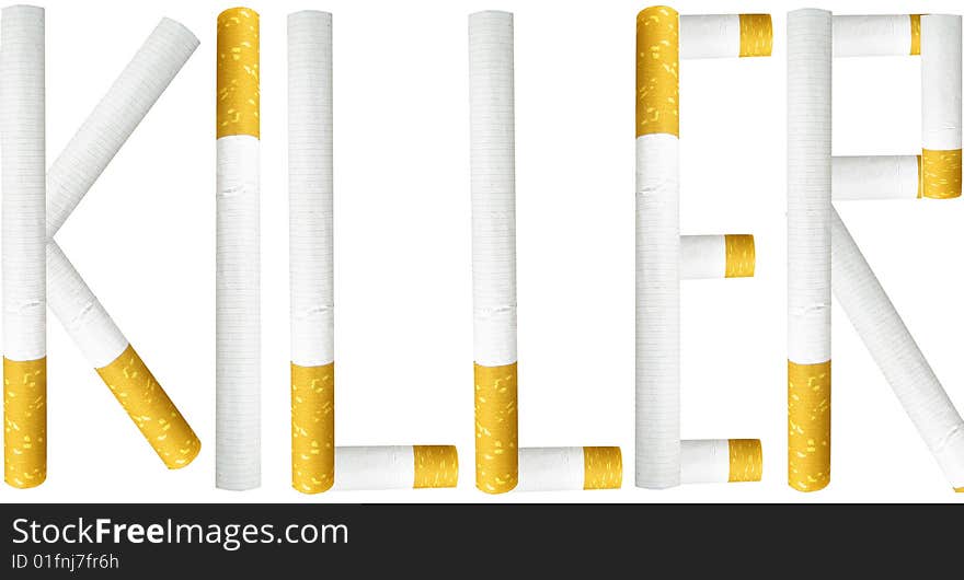 Word killer made of cigaretes