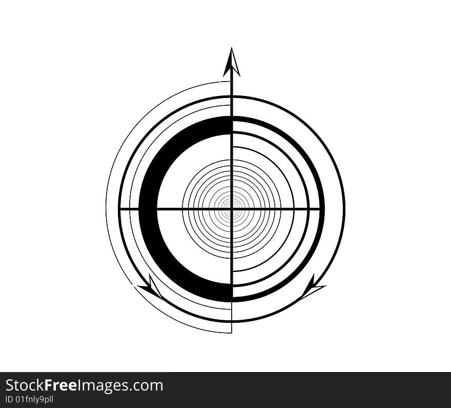 Directions of the arrows in different sides on circle