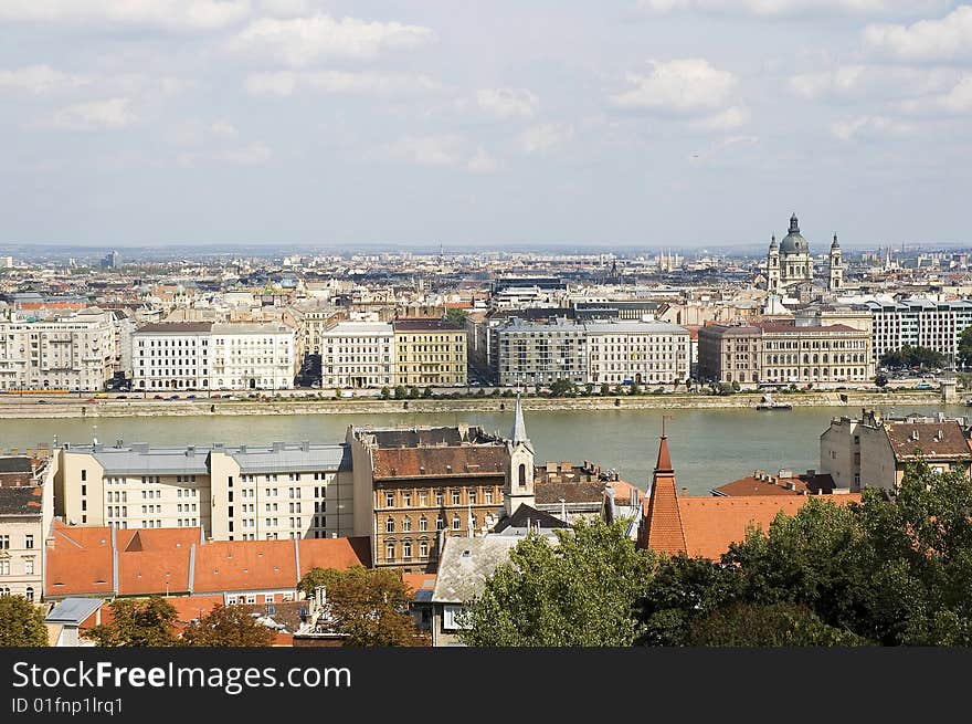 A view of the Chain Bridge of Budapest,  Hungary