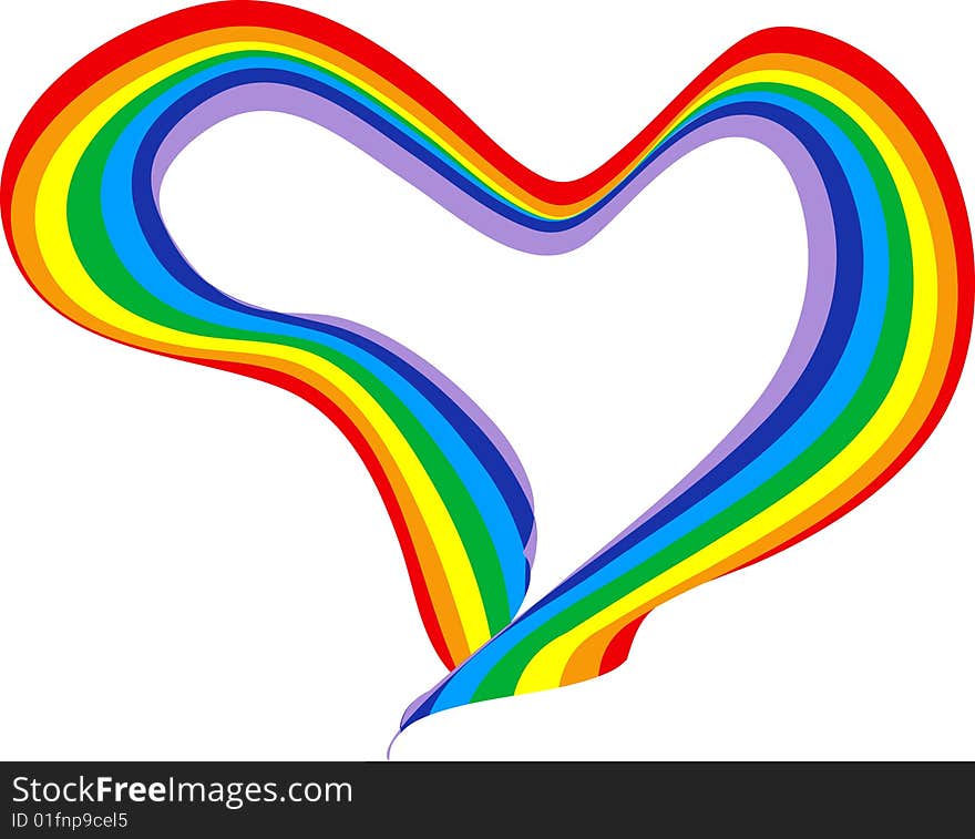 Rainbow, multicolored heart, Valentine day. Rainbow, multicolored heart, Valentine day