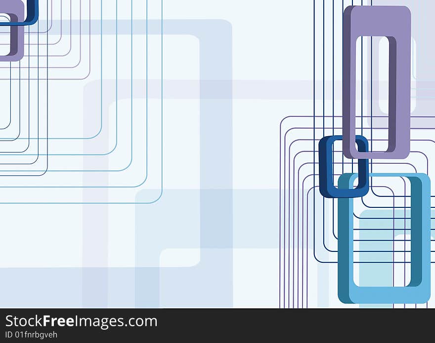 Abstraction from rectangles. Blue, violet, light blue. Vector