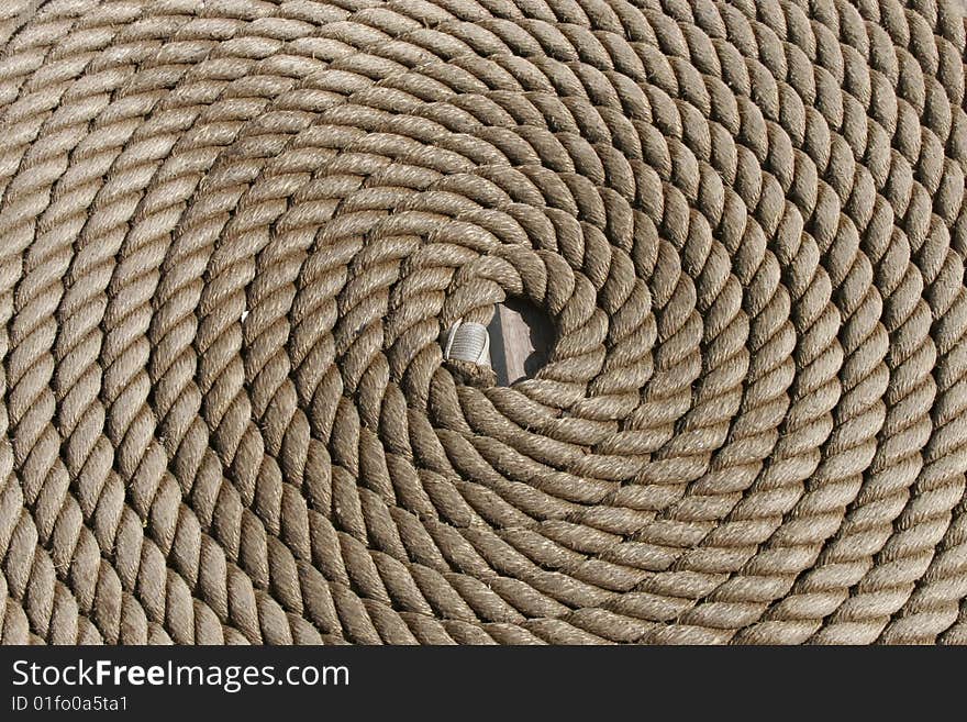 Photo of braided sea rope as background image