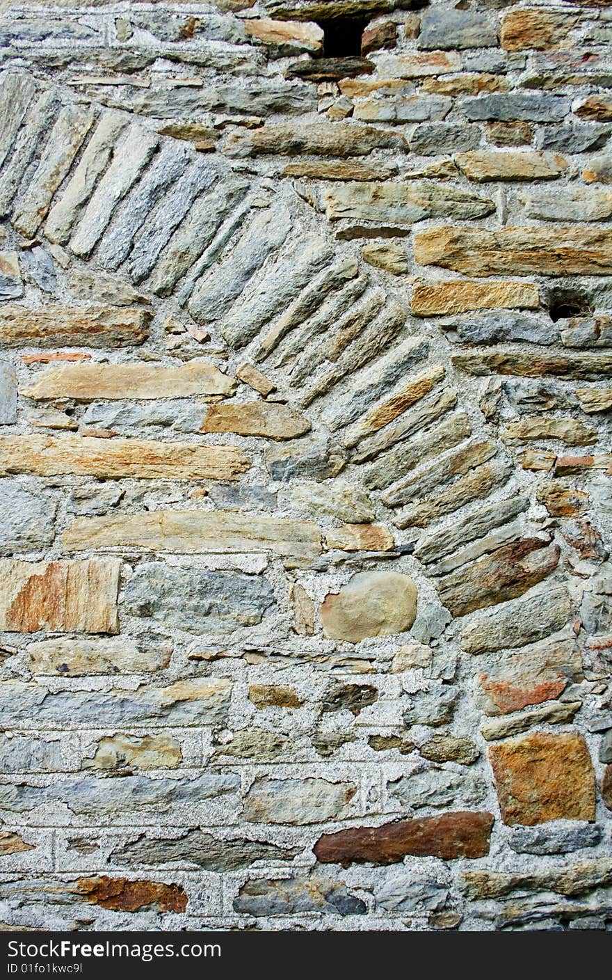 Old stone wall with decoration