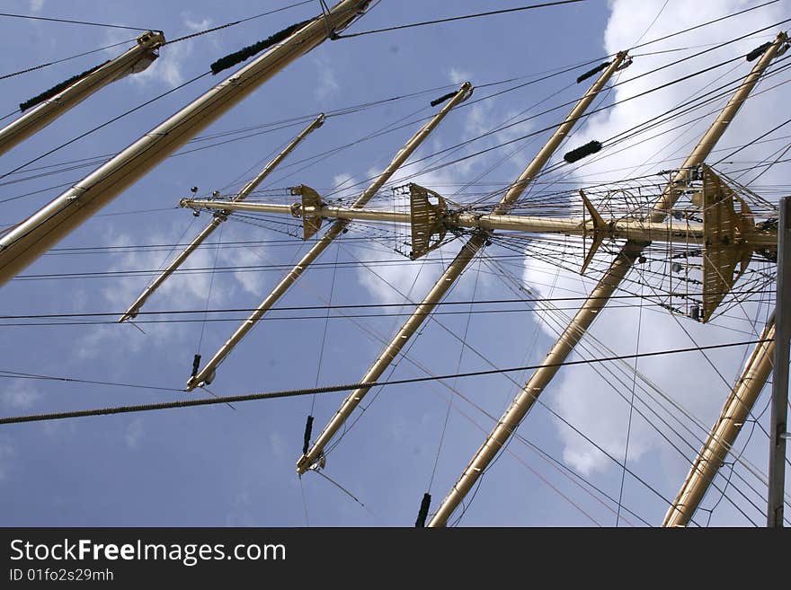 Mast of sail ship