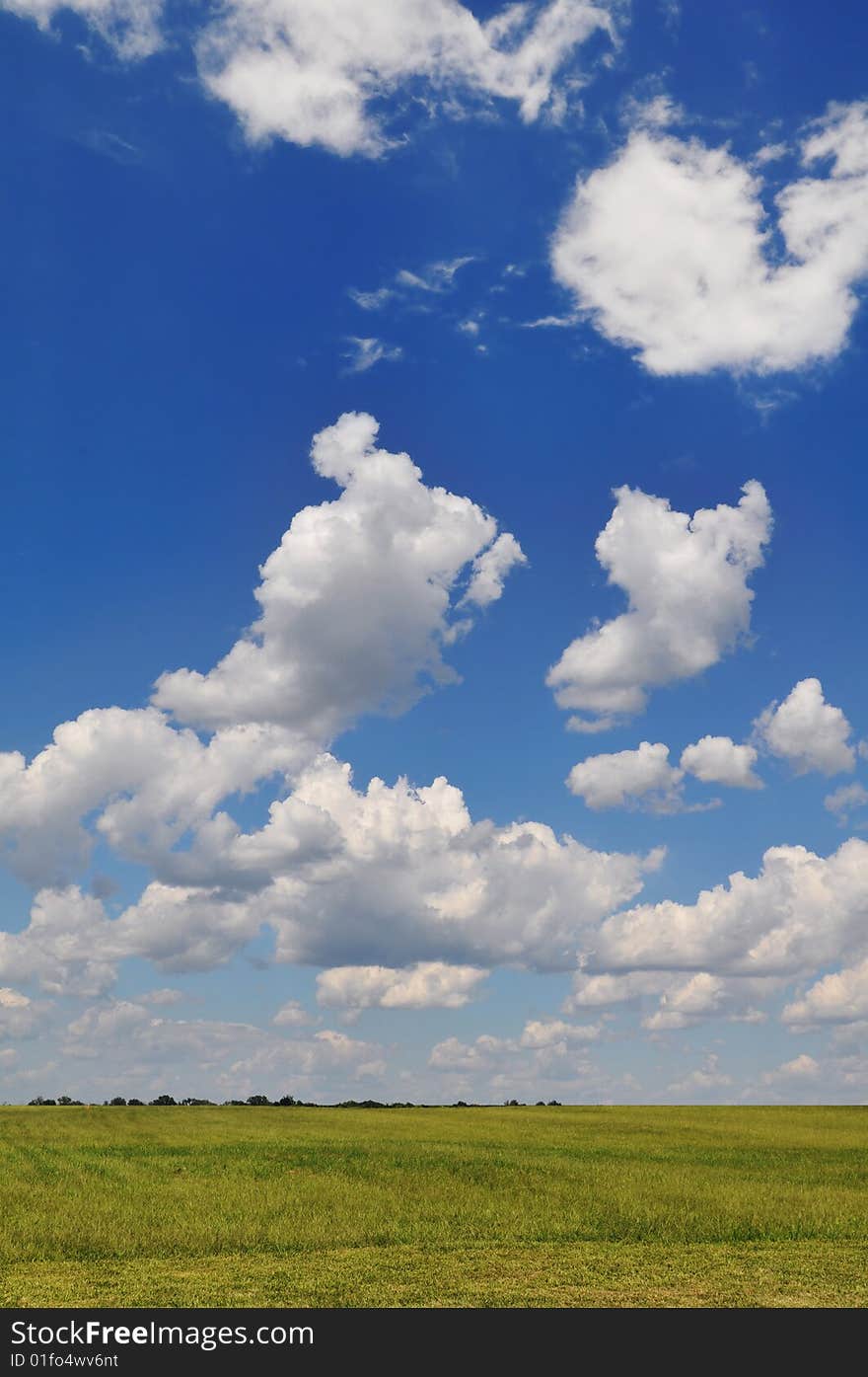 Landscape with clouds and blue sky on a sunny day. Landscape with clouds and blue sky on a sunny day