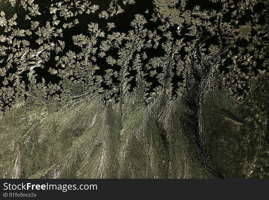 Hoarfrost on glass.