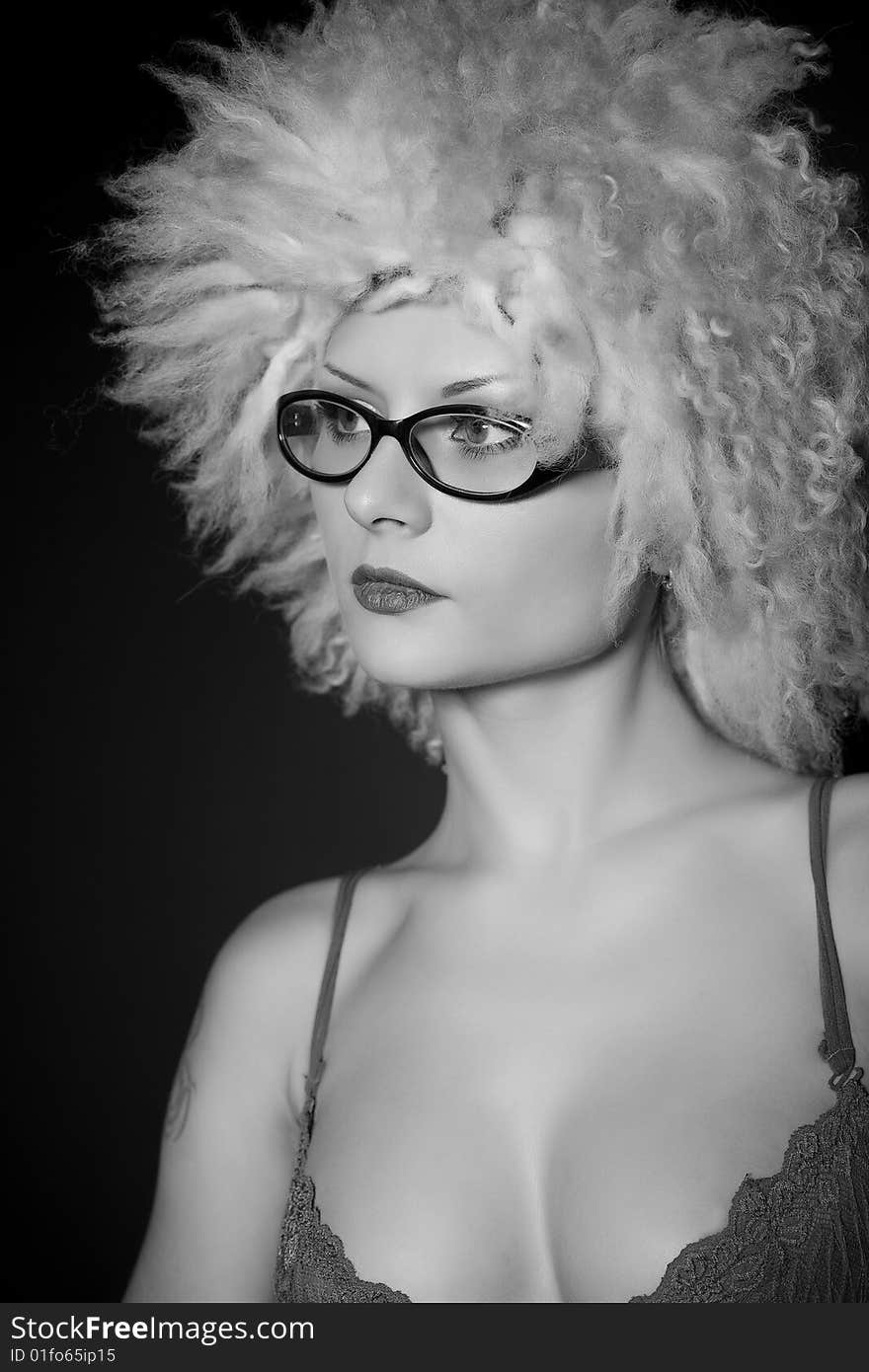 Girl In Glasses And Furry Hat