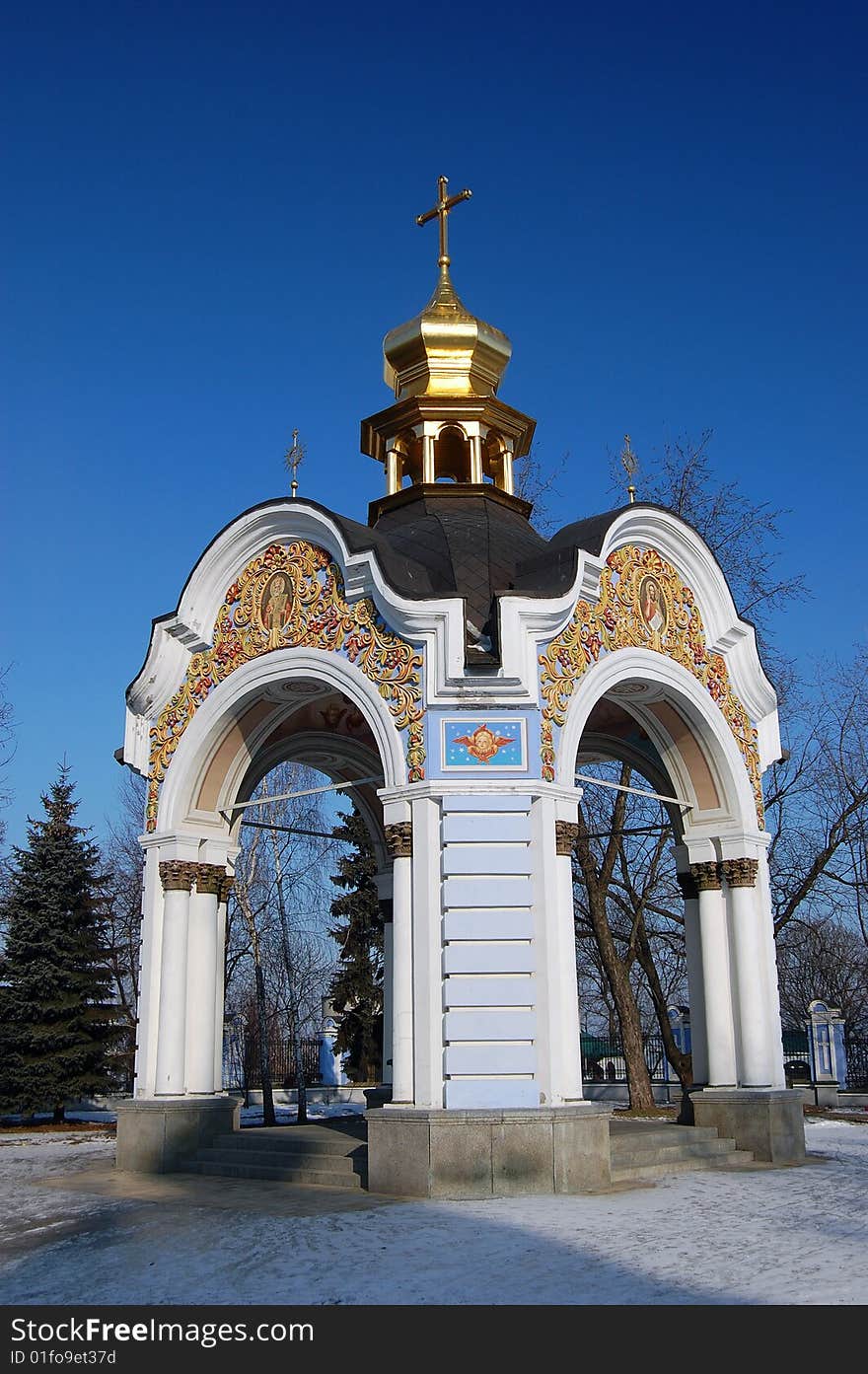 Saint Michael's Golden-Domed Cathedral in Kiev, Ukraine (Malorussia)
 At winter. Saint Michael's Golden-Domed Cathedral in Kiev, Ukraine (Malorussia)
 At winter