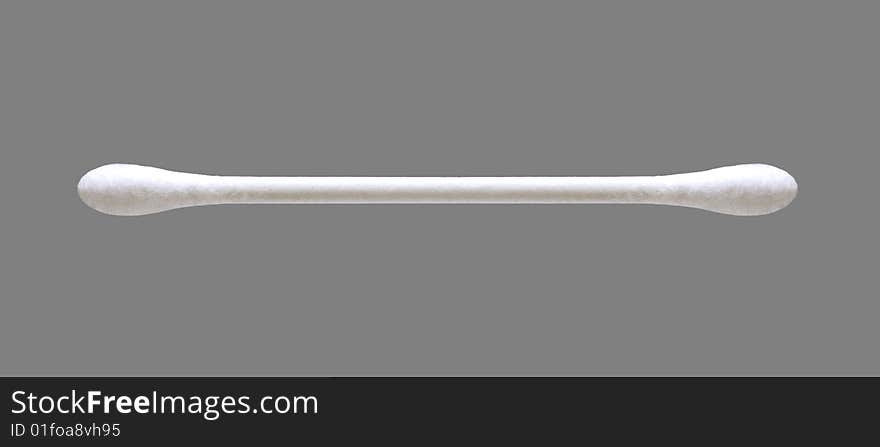 Cotton bud isolated on grey