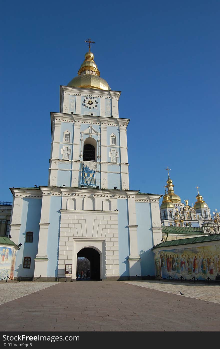 Saint Michael's Golden-Domed Cathedral in Kiev, Ukraine (Malorussia)
 At winter. Saint Michael's Golden-Domed Cathedral in Kiev, Ukraine (Malorussia)
 At winter