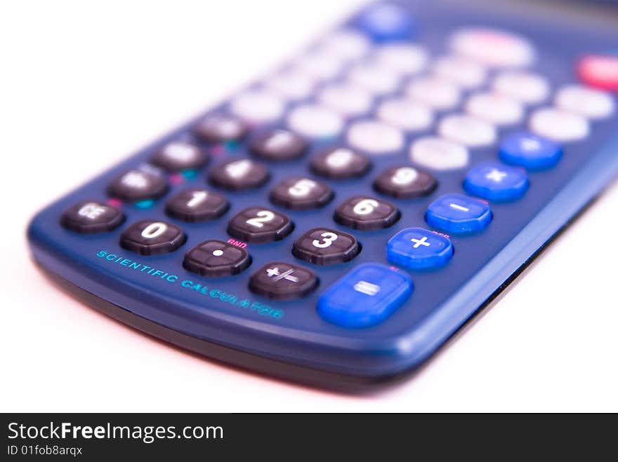 Scientific calculator on the white background