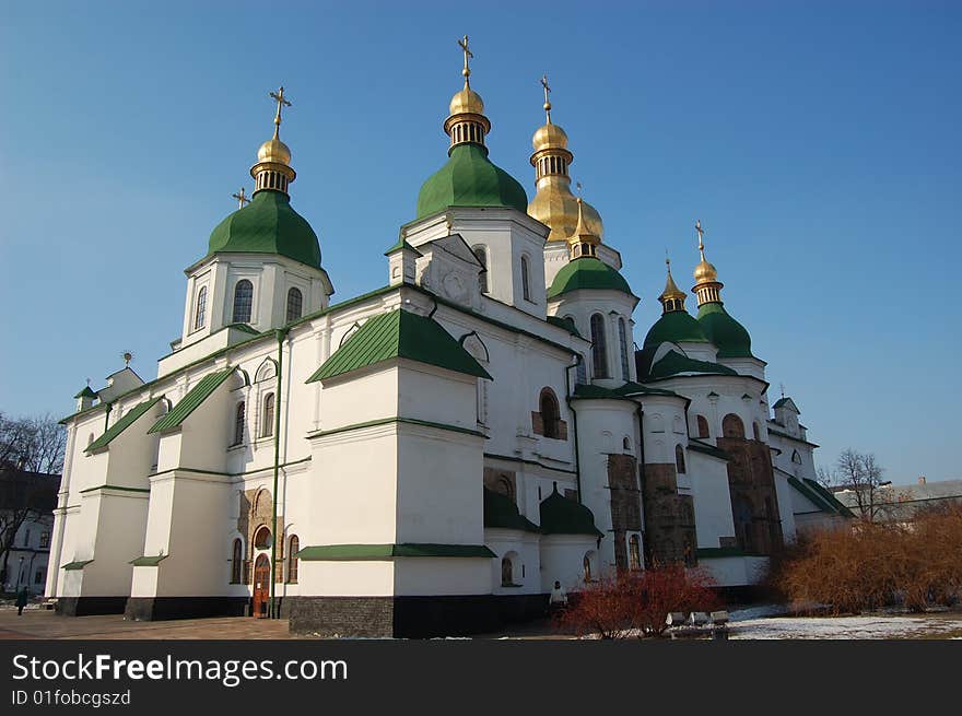 Saint Sophia Cathedral in Kiev, Ukraine (Malorussia). Winter