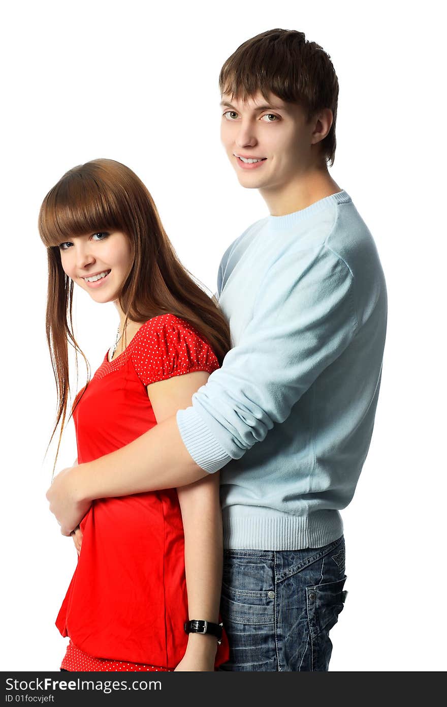 Portrait of young people in love. Shot in a studio. Portrait of young people in love. Shot in a studio.