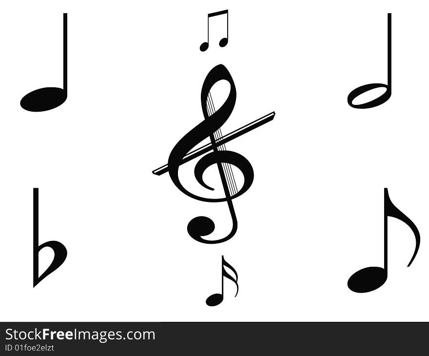 music signs isolated on white