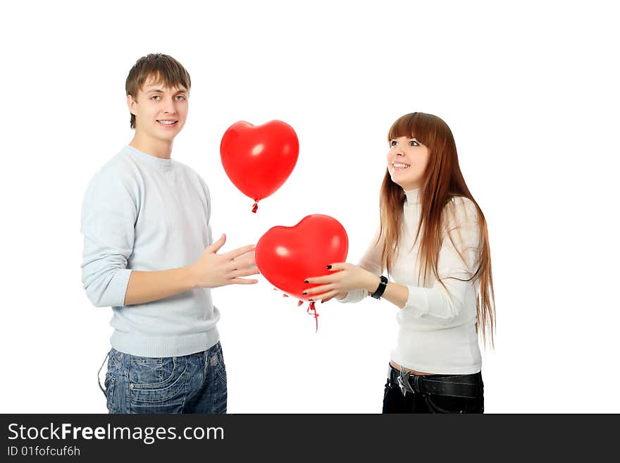 Portrait of young people in love. Shot in a studio. Portrait of young people in love. Shot in a studio.