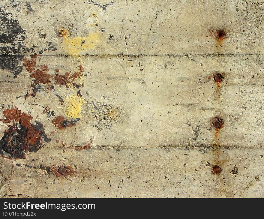 Concrete wall with stains