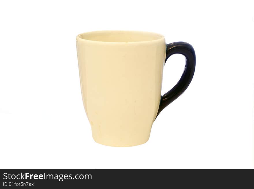 Coffee cup under the white background