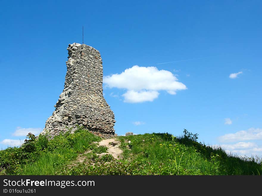 The wall is part of the castle Stary Jicin. The castle stands in the Czech Republic. The wall is part of the castle Stary Jicin. The castle stands in the Czech Republic