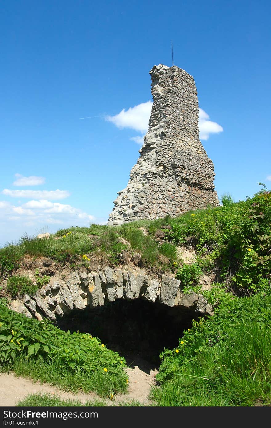 The wall is part of the castle Stary Jicin. The castle stands in the Czech Republic. The wall is part of the castle Stary Jicin. The castle stands in the Czech Republic