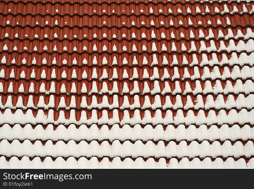 Melting snow on a roof.