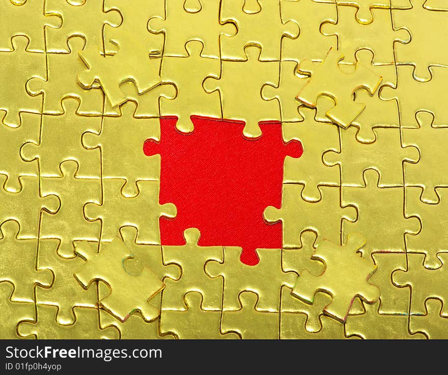 Gold jigsaw puzzle