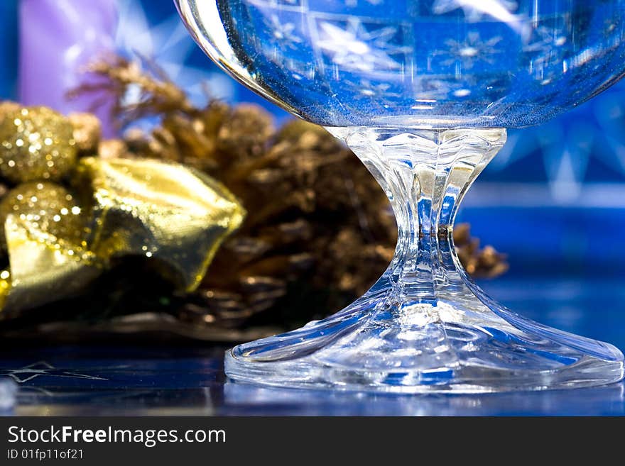 Celebration table - Christmas decoration and glass