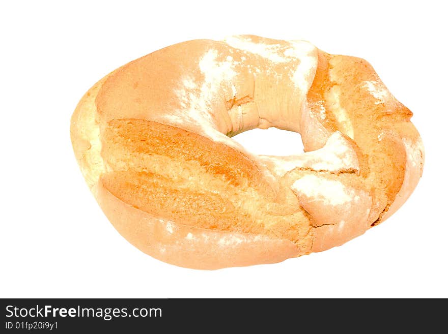 Bread under the white background