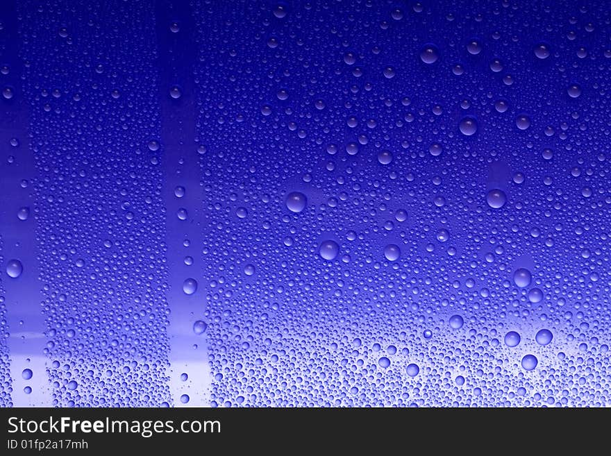 Blue water drops for background