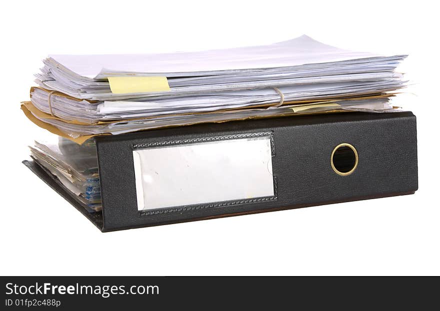 Files and papers isolated against a white background