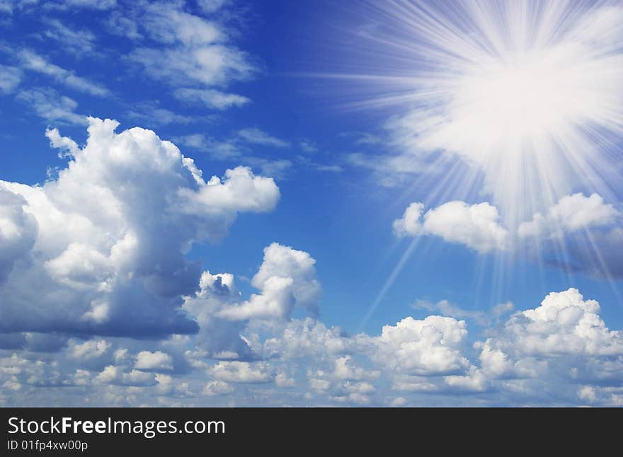 White clouds in a blue sky. Great background. White clouds in a blue sky. Great background