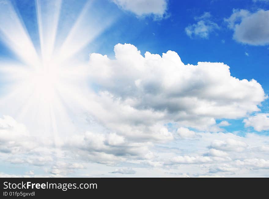 White clouds in a blue sky. Great background. White clouds in a blue sky. Great background